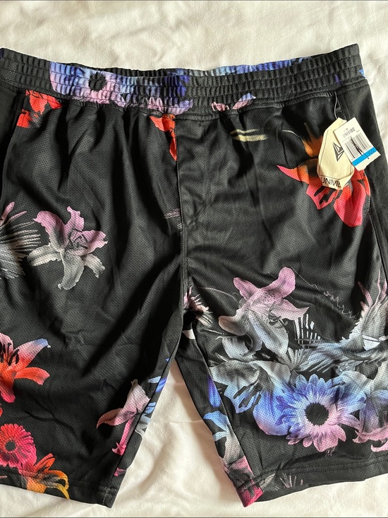 Univibe Other - Univibe Black Floral Swim Trunks with Multicolor Blooms